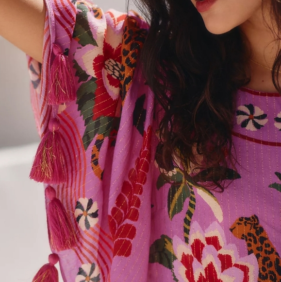 New Farm Rio Pink Leopard Forest Swim Beach Pool Cover-Up Dress Medium NWT - Picture 4 of 14